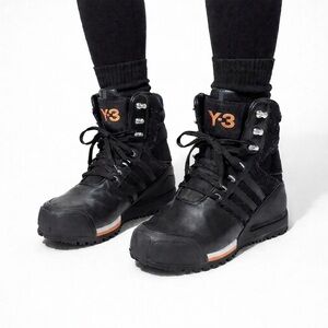 Y-3 Yohji Yamamoto x Adidas Black Leather Technical Boots | Women’s 6 (Men’s 5)